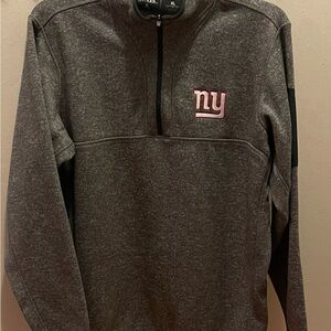 Antigua Charcoal Zip-Up Sweater with Embroidered Logo